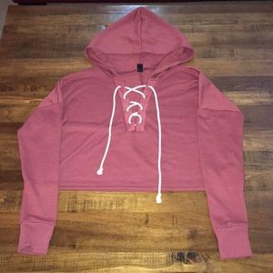 Dusty Rose Crop Sweatshirt